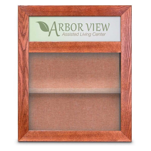 Outdoor Enclosed Combo Board, 42"x32", Bronze Frame/Blue & Amethyst